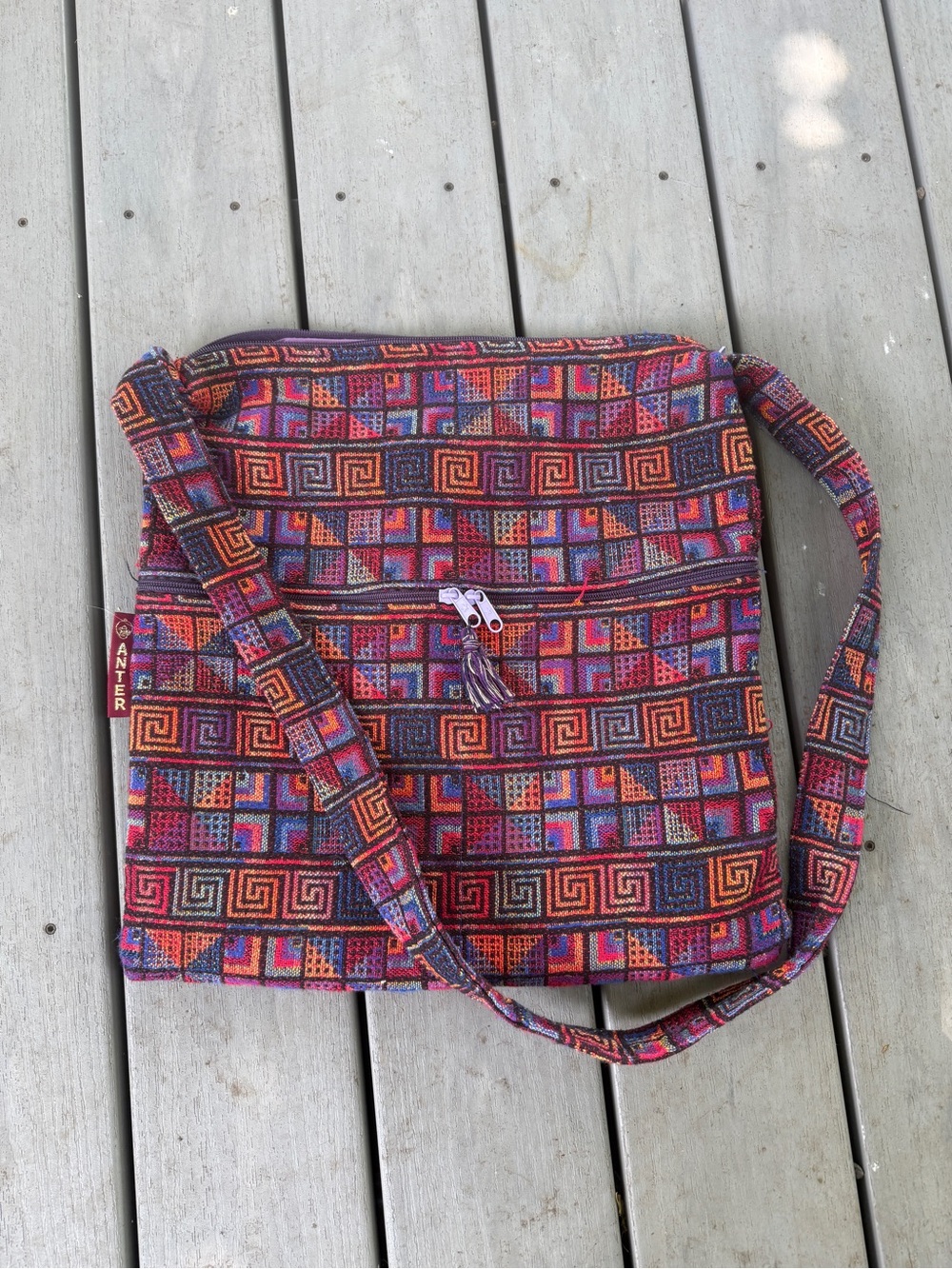 Anter Handwoven Artisan Pattern Multicolor Crossbody Bag -